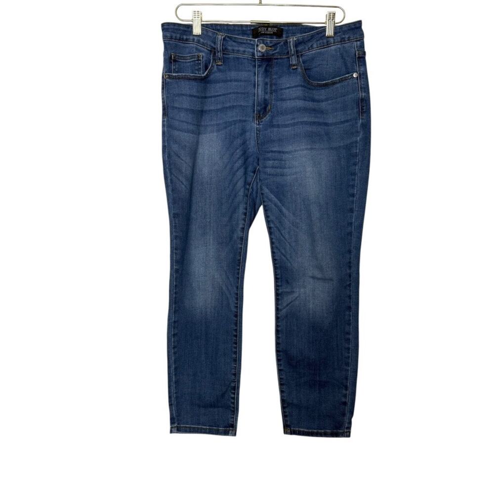 Judy Blue Relaxed Fit Straight Leg Jeans Women 31 Dark Blue Stretch JB82103
